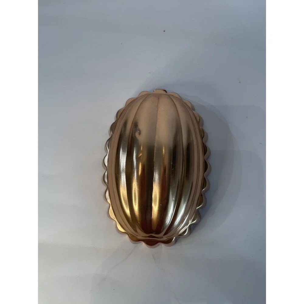 Vintage Copper  Plated Jello Mold 2 1/2 cups - Melon Shaped